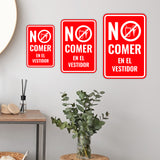 Portrait Round Plus No comer en el vestidor Wall or Door Sign | Spanish Dressing Room Retailer Signage