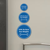 Signs ByLITA Circle GYM: Re-Rack Your Weights Wall or Door Sign