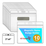 ID Badge with Magnet Backing - 25, 50, 100 Pack | Professional Name Badge Holders with Clear Images & Secure Magnetic Fastening