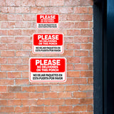 Classic Framed Plus Please No Deliveries On This Porch / No dejar paquetes en esta puerta Por favor Door or Wall Sign | Business & Warehouse Signage