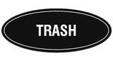 Signs ByLITA Oval Trash Sign - Laser-Engraved Lettering | Durable ABS Plastic | Vibrant Colors | Powerful Foam Tape