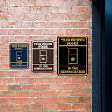Signs ByLITA Portrait Round Thaw Frozen Foods In The Refrigerator Door or Wall Sign Durable ABS Plastic | Laser Engraved | Easy Installation | Kitchen | Hygiene