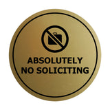 Circle Absolutely No Soliciting Wall or Door Sign