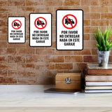 Portrait Round Plus Por favor no entregar nada en este garaje Wall or Door Sign | Bilingual | Warehouse Sign