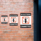 Portrait Round Plus No Electronic Cigarettes Wall or Door Sign | Warning Signage