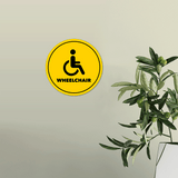 Circle Plus Wheelchair Wall or Door Sign | Easy Installation | Office & Shopping Malls Signage