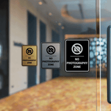 Signs ByLITA Portrait Round No Photography Zone Door or Wall Sign Easy Installation | Directing Artists & Co-Workers | Music | Concert | Festivals