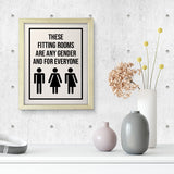 Designs ByLITA These Fitting Rooms Are Any Gender And For Everyone, Wall Print Art | Retail Store Decoration (Unframed or Framed)