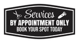 Signs ByLITA Fancy Services by Appointment Only. Book Your Spot Today Easy Installation | Durable Construction | Barbers | Grooming and Styling | Hair Wall or Door Sign