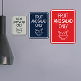 Signs ByLITA Portrait Round Food Preparation Area: Fruit and Salad Only Door or Wall Sign Durable ABS Plastic | Laser Engraved | Easy Installation | Kitchen | Hygiene