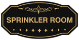 Signs ByLITA Victorian Sprinkler Room Wall or Door Sign - Laser-Engraved Lettering | Durable ABS Plastic | Vibrant Colors | Powerful Foam Tape