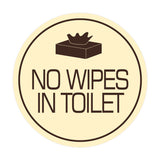 Signs ByLITA Circle No Wipes In Toilet Wall or Door Sign