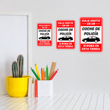 Portrait Round Plus Viaje Gratis En Un Coche de Policía Si Roba En Esta Tienda Wall or Door Sign | Spanish Shoplifting Retailer Signage