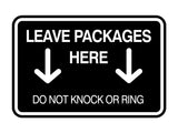 Signs ByLITA Classic Framed Leave Packages Here Do not Knock or Ring Entrance Wall or Door Sign
