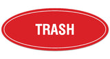 Signs ByLITA Oval Trash Sign - Laser-Engraved Lettering | Durable ABS Plastic | Vibrant Colors | Powerful Foam Tape