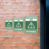 Portrait Round Plus Construction Site Entrance Wall or Door Sign | Health And Safety Signage