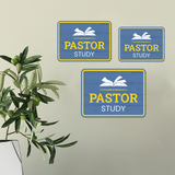 Classic Framed Plus Pastor Study Door or Wall Sign | Church and Place of Worship Signs