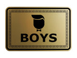 Signs ByLITA Classic Framed Boys Vintage Bathroom Wall or Door Sign