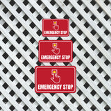 Classic Framed Plus Emergency Stop Wall or Door Sign | Health & Safety Warning Signage