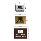 Classic Framed Welcome To Church Praying Hands Wall or Door Sign