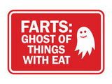 Signs ByLITA Classic Framed Farts: Ghost Of Things With Eat Wall or Door Sign