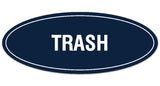 Signs ByLITA Oval Trash Sign - Laser-Engraved Lettering | Durable ABS Plastic | Vibrant Colors | Powerful Foam Tape
