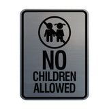 Signs ByLITA Portrait Round No Children Allowed Wall or Door Sign