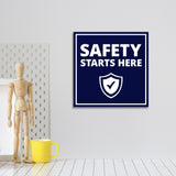 Square Plus Safety Starts Here Wall or Door Sign | Police First Responders Appreciation Signage
