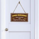 Good Morning! Seek Harmony And Happiness In Your Day. 5x10 Hanging Plus Wall or Door Sign | Religious Home Decor
