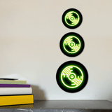 Circle Plus Vinyl Record Neon Graphic Style Wall or Door Sign | Live Streamer Gaming Themed Decoration