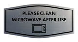 Signs ByLITA Fancy Please Clean Microwave After Use Vector Sign - Kitchen Signs | Durable Material | Cleaning Reminder | Easy Installation Wall or Door Sign
