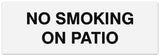 Signs ByLITA Basic No smoking on patio Sign - Laser-Engraved Lettering | Durable ABS Plastic | Vibrant Colors | Powerful Foam Tape