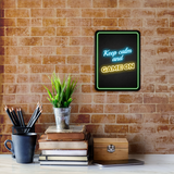 Portrait Round Plus Keep Calm and Game On Wall or Door Sign | Easy Installation | Gaming | Home Decor