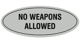 Signs ByLITA Oval NO WEAPONS ALLOWED Sign - Laser-Engraved Lettering | Durable ABS Plastic | Vibrant Colors | Powerful Foam Tape