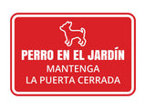Signs ByLITA Classic Framed Perro En El Jardín Mantenga la Puerta Cerrada Wall or Door | Spanish Home Security Signs