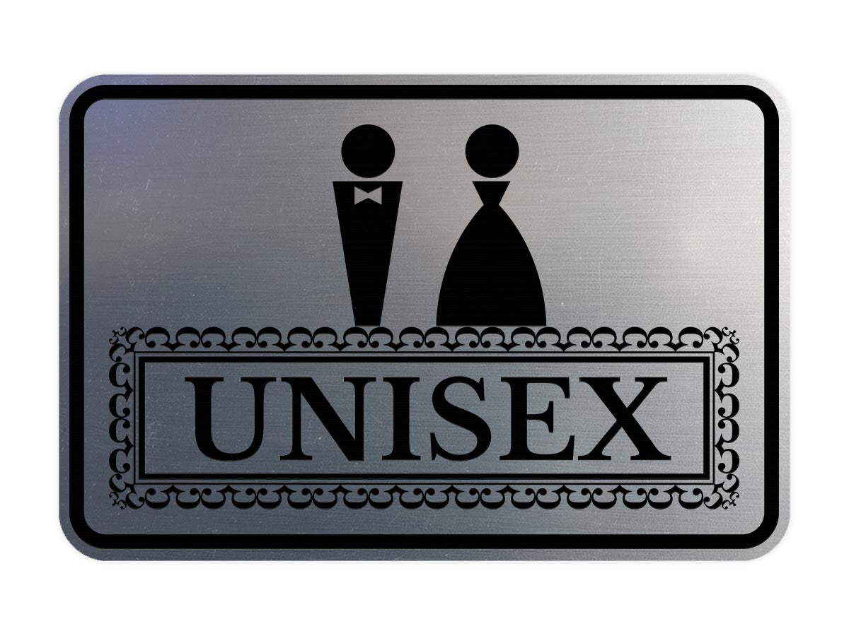 Signs ByLITA Classic Framed Unisex Vintage Bathroom Wall or Door Sign