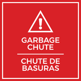 Signs ByLITA Square Garbage Chute Door or Wall Sign | Spanish Bilingual Business And Office Signs