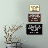 Signs ByLITA Classic Framed Please Use Water Wisely Report All Leaks Door or Wall Sign | Eco-Friendly Home Signs