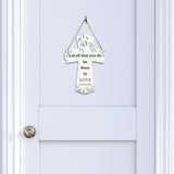 Let all that you do be done in love. Corinthians 16:14 11.5" x 8" Cross Hanging Sign | Rustic Twine | Inspiring Religious Bible Decor