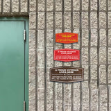 Signs ByLITA Fancy A Proud Veteran Lives Here Anyone Found Here At Night Will Be Found In The Morning Easy Installation | Honor Veterans with Military Signs | US Pride | Businesses and Homes Wall or Door Sign