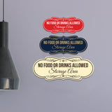 Signs ByLITA Designer No Food or Drinks Allowed in Storage Area Wall or Door Sign