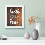 Designs ByLITA Faith Over Fear, Wall Print Art | Religious Home Decor (Unframed or Framed)