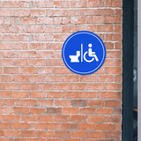 Circle Plus Handicap Restroom Wall or Door Sign | Easy Installation | Health & Safety Signage
