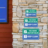 Classic Framed Plus Fuel Mains Shut Off Valve Keep Clear Wall or Door Sign | Health & Safety Warning Signage