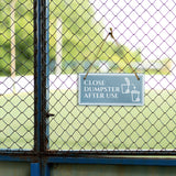 Close Dumpster After Use 5x10 Hanging Plus Wall or Door Sign | Rustic Twine | Workplace Safety Signage