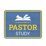 Classic Framed Plus Pastor Study Door or Wall Sign | Church and Place of Worship Signs