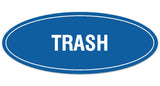 Signs ByLITA Oval Trash Sign - Laser-Engraved Lettering | Durable ABS Plastic | Vibrant Colors | Powerful Foam Tape
