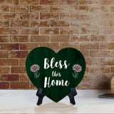 Bless This Home Heart Table Sign with Acrylic Stand (6x5") | Religious Home Decor