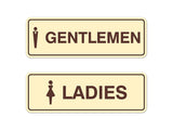 Signs ByLITA Standard Gentlemen and Ladies Figurine Signs - Easy Installation | Durable Wall or Door (2 Pack) Sign