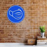 Circle Plus Safety Masks Wall or Door Sign | Easy Installation | Health & Safety Signage